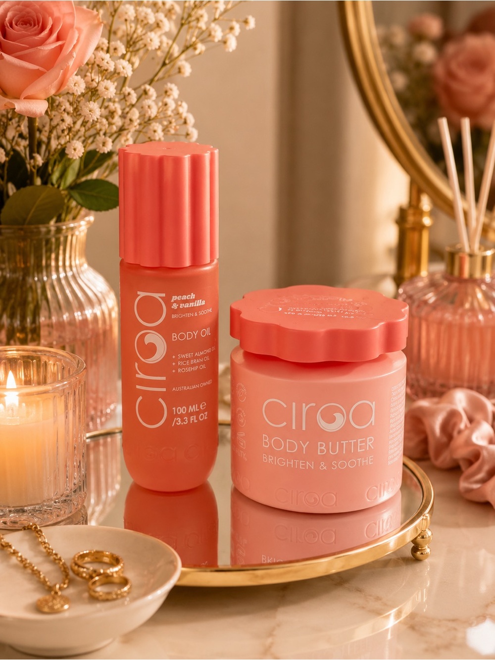 CIROA Peach & Vanilla Luxe Body Care Bundle